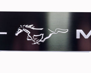 Illuminated LED Door Sill Tread Plates Ford Mustang VI 2015-2023 With Mustang Logo Ford Led Door Sills opdesign