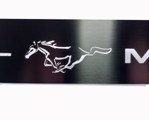 Illuminated LED Door Sill Tread Plates Ford Mustang VI 2015-2023 With Mustang Logo Ford Led Door Sills opdesign