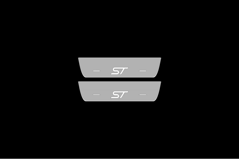 Illuminated LED Door Sill Tread Plates Ford Focus III 2011-2018 With ST Logo Ford Led Door Sills opdesign