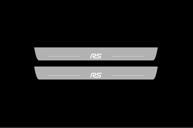 Illuminated LED Door Sill Tread Plates Ford Focus III 2011-2018 With RS Logo Ford Led Door Sills opdesign