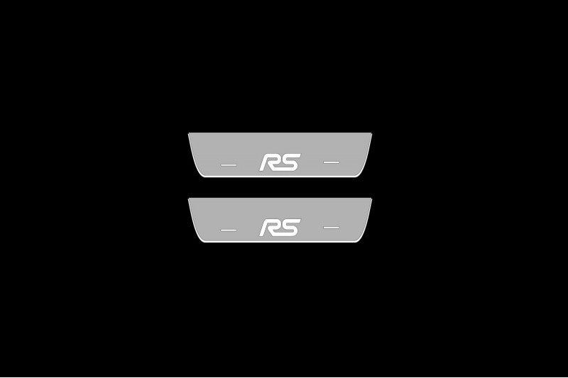 Illuminated LED Door Sill Tread Plates Ford Focus III 2011-2018 With RS Logo Ford Led Door Sills opdesign