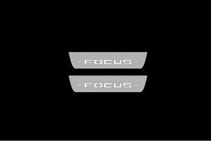 Illuminated LED Door Sill Tread Plates Ford Focus IV 2018+ With Focus Logo Ford Led Door Sills opdesign