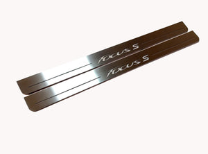 Illuminated LED Door Sill Tread Plates Ford Focus III 2011-2018 With Focus S Logo Ford Led Door Sills opdesign