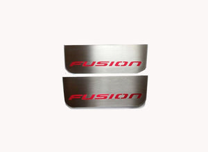 Illuminated LED Door Sill Tread Plates Ford Fusion II 2012-2020 With Fusion Logo Ford Led Door Sills opdesign