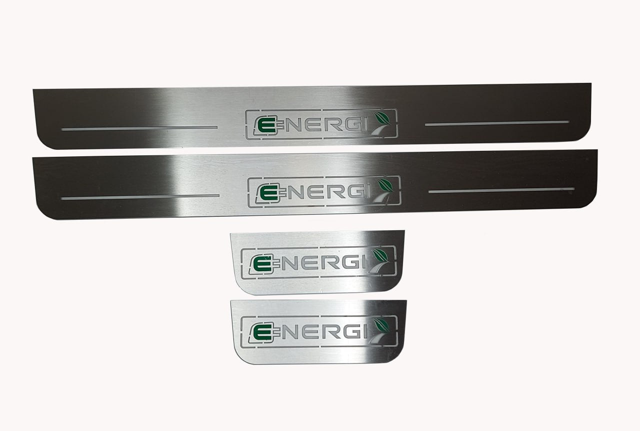 Illuminated LED Door Sill Tread Plates Ford Fusion II 2012-2020 With Energi Logo (Type 2) Ford Led Door Sills opdesign