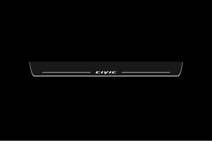 Illuminated LED Door Sill Tread Plates Honda Civic 5D 2006-2012 With Civic Logo Honda Led Door Sills opdesign