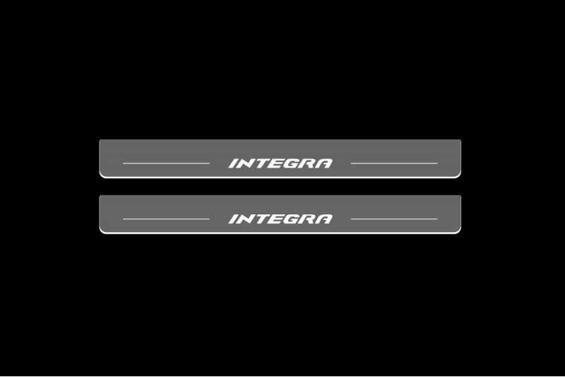 Illuminated LED Door Sill Tread Plates Honda Integra 2001-2006 With Integra Logo Honda Led Door Sills opdesign