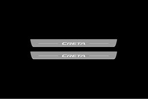 Illuminated LED Door Sill Tread Plates Hyundai Creta I 2016-2019 With Creta Logo Hyundai Led Door Sills opdesign