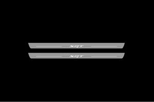 Illuminated LED Door Sill Tread Plates Jeep Grand Cherokee III 2005-2010 With SRT Logo Jeep Led Door Sills opdesign