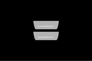 Illuminated LED Door Sill Tread Plates Jeep Grand Cherokee IV 2010-2021 With SUMMIT Logo Jeep Led Door Sills opdesign