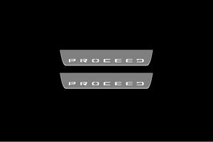 Illuminated LED Door Sill Tread Plates KIA Proceed III 2018-2024 With Proceed Logo KIA Led Door Sills opdesign
