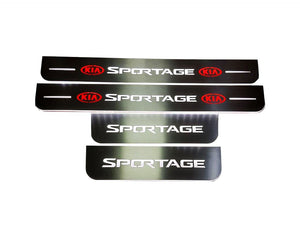 Kia Sportage IV 2015-2022 LED Door Sills Illuminated Scuff Sportage Logo Stainless Steel Entry Guards Door Sills Decoin