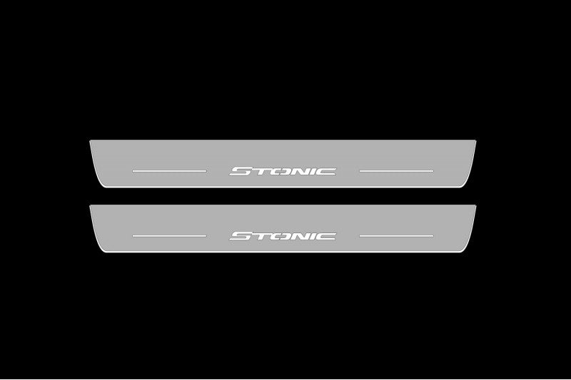 Illuminated LED Door Sill Tread Plates Kia Stonic 2017+ With Stonic Logo KIA Led Door Sills opdesign
