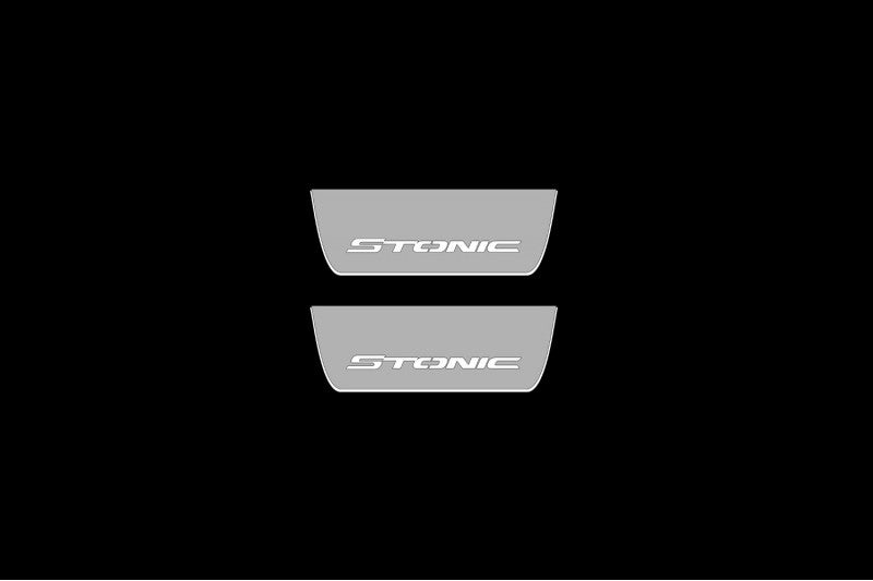 Illuminated LED Door Sill Tread Plates Kia Stonic 2017+ With Stonic Logo KIA Led Door Sills opdesign