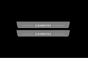 Illuminated LED Door Sill Tread Plates KIA Cerato III 2013-2018 With Cerato Logo KIA Led Door Sills opdesign