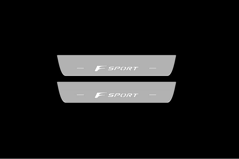 Illuminated LED Door Sill Tread Plates Lexus RX IV 2015-2023 With F Sport Logo Lexus Led Door Sills opdesign