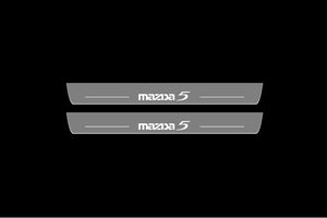 Illuminated LED Door Sill Tread Plates Mazda 5 I 2005-2010 With Mazda 5 Logo Mazda Led Door Sills opdesign