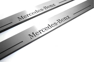 Mercedes CLS X218 2012-2018 LED Door Sills Illuminated Scuff Mercedes-Benz Logo Stainless Steel Entry Guards Door Sills Decoi