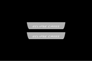 Illuminated LED Door Sill Tread Plates Mitsubishi Eclipse Cross 2018+ With Cross Logo Mitsubishi Led Door Sills opdesign