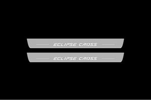 Illuminated LED Door Sill Tread Plates Mitsubishi Eclipse Cross 2018+ With Cross Logo Mitsubishi Led Door Sills opdesign