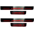 Illuminated LED Door Sill Tread Plates Mitsubishi Lancer X 2007-2017 With Lancer X Logo Mitsubishi Led Door Sills opdesign