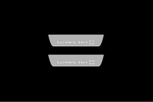 Illuminated LED Door Sill Tread Plates Opel Grandland X 2017+ With Grandland X Logo Opel Led Door Sills opdesign