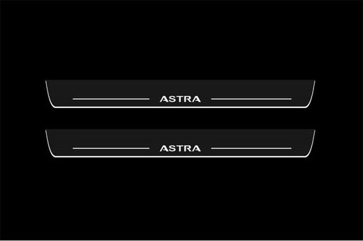 Opel Astra H 2004+ Stainless Steel LED Door Sills – Astra Logo