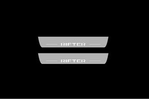 Illuminated LED Door Sill Tread Plates Peugeot Rifter 2018+ With Rifter Logo Peugeot Led Door Sills opdesign