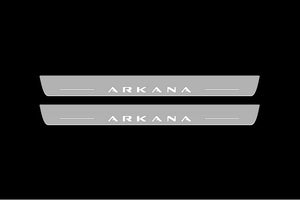 Illuminated LED Door Sill Tread Plates Renault Arkana 2019+ With Arkana Logo Renault Led Door Sills opdesign