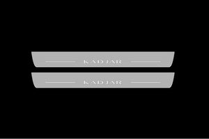 Illuminated LED Door Sill Tread Plates Renault Kadjar 2015-2022 With Kadjar Logo Renault Led Door Sills opdesign