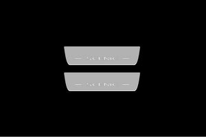 Illuminated LED Door Sill Tread Plates Renault Scenic III 2009-2016 With Scenic Logo Renault Led Door Sills opdesign