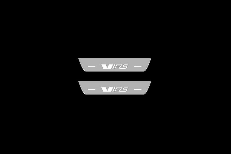 Illuminated LED Door Sill Tread Plates Skoda Octavia III (A7) 2013-2020 With VRS Logo Skoda Led Door Sills opdesign