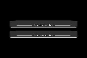 Illuminated LED Door Sill Tread Plates SsangYong Korando 2010-2019 With Korando Logo SsangYong Led Door Sills opdesign