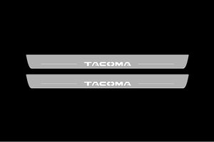 Illuminated LED Door Sill Tread Plates Toyota Tacoma II 2005-2016 With Tacoma Logo Toyota Led Door Sills opdesign