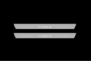 Illuminated LED Door Sill Tread Plates Vauxhall Corsa F 2019+ With Corsa Logo Vauxhall Led Door Sills opdesign
