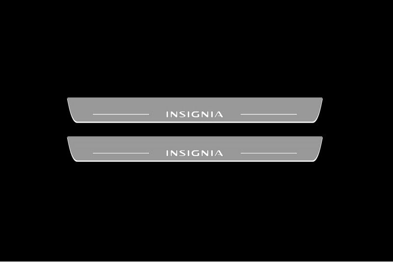 Illuminated LED Door Sill Tread Plates Vauxhall Insignia II 2017+ With Insignia Logo Vauxhall Led Door Sills opdesign