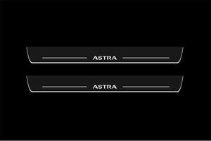 Illuminated LED Door Sill Tread Plates Vauxhall Astra V 2004-2010 With Astra Logo Vauxhall Led Door Sills opdesign
