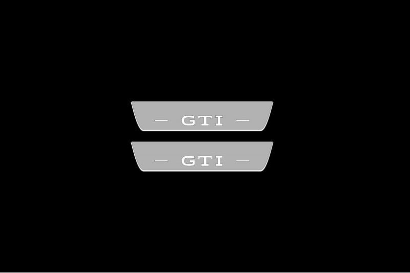 Illuminated LED Door Sill Tread Plates Volkswagen Golf VIII 2020+ With GTI Logo Volkswagen Led Door Sills opdesign