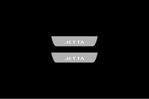 Illuminated LED Door Sill Tread Plates Volkswagen Jetta VII 2019+ With Jetta Logo Volkswagen Led Door Sills opdesign