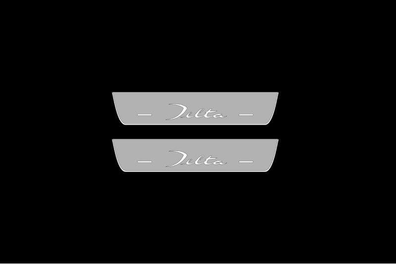 Illuminated LED Door Sill Tread Plates Lancia Delta III 2008-2014 With Delta Logo Lancia Led Door Sills opdesign