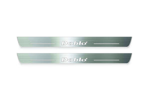 Fiat Doblo I 2000-2010 LED Door Sills Illuminated Scuff Doblo Logo Stainless Steel Entry Guards Door Sills Decoin