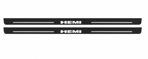 Dodge Challenger Coupe LC 2008–2023 — Matte PRO LED Door Sills — HEMI Logo