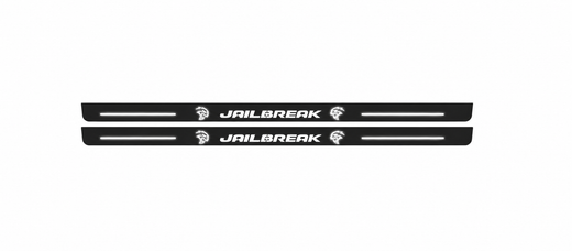 Dodge Challenger Coupe LC 2008–2023 — Matte PRO LED Door Sills — Jailbreak Dual Hellcat Logo