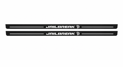 Dodge Challenger Coupe LC 2008–2023 — Matte PRO LED Door Sills — Jailbreak Single Hellcat Logo