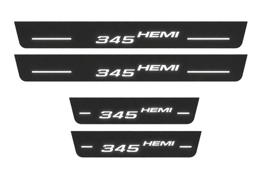 Dodge Charger Sedan LD 2011–2023 — Matte PRO LED Door Sills — 345 HEMI Logo