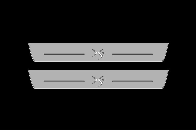 Illuminated LED Door Sill Tread Plates Citroen DS4 I 2011-2018 With DS4 Logo Citroen Led Door Sills opdesign