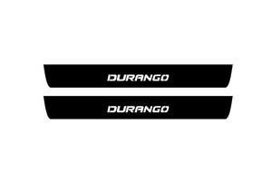Dodge Durango III 2011+ Illuminated Matte Sill Plates with logo Durango Dodge Led Door Sills PRO opdesign