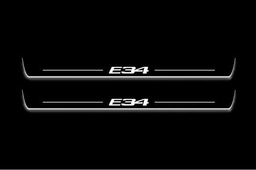 BMW 5 Series Sedan E34 1987–1995 — Stainless Steel LED Door Sills — E34 Logo