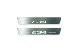 BMW 5 E34 1987-1996 LED Door Sills Illuminated Scuff E34 Logo Stainless Steel Entry Guards