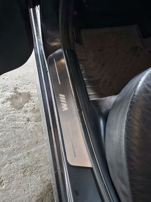 Illuminated LED Door Sill Tread Plates BMW 7 E38 1994-2001 With M Perfomance Logo BMW Led Door Sills opdesign